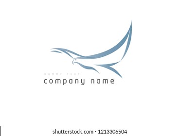 Flying Birds isolated, swoosh stylise , abstract birds