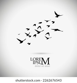 Flying birds logo. Free birds. Vector illustration