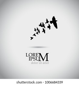 Flying birds logo. Vector