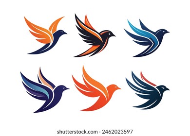 A flying birds logo vector art illustration