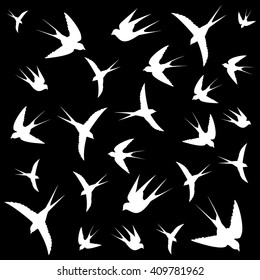 flying birds on white background,vector illustration