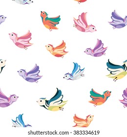 Flying birds seamless pattern