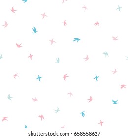 Flying birds seamless pattern