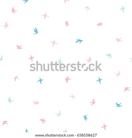 Flying birds seamless pattern