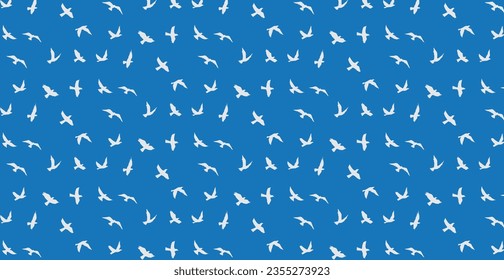 Flying birds seamless pattern. Freedom sign background. Animal wildlife