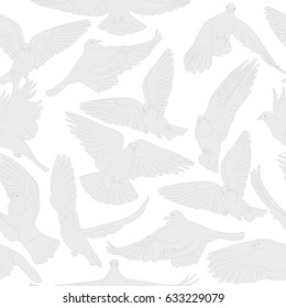 Flying birds seamless pattern. Vector background