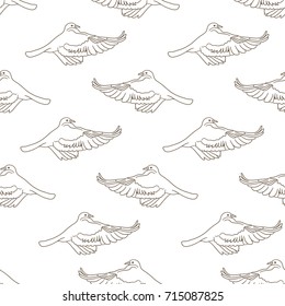 Flying birds seamless pattern. Vector background