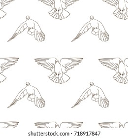 Flying birds seamless pattern. Vector background