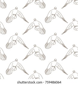 Flying birds seamless pattern. Vector background