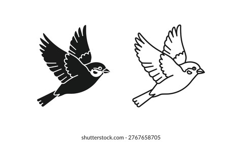Flying Birds Silhouette Design Vector Art Vector