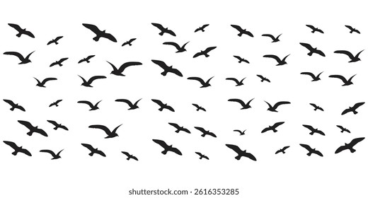 Flying Birds Silhouette  Element Design