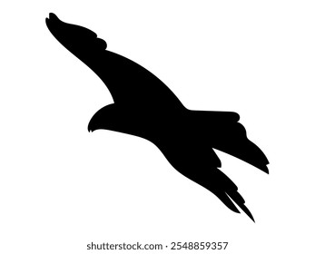Flying birds silhouette flock. hand drawing. Not AI, Vector illustration