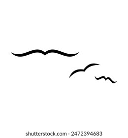 Flying birds silhouette icon  isolated on white background.