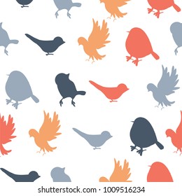 Flying birds silhouette pattern