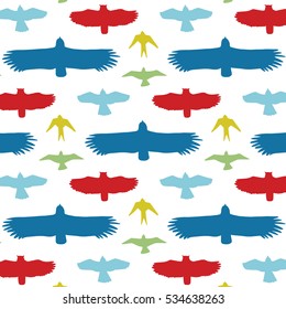 flying birds silhouette pattern