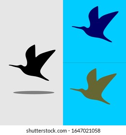 Flying birds silhouette. Seagull bird symbol and icon Logo Template