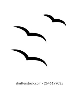 flying birds silhouette, simple vector design elements