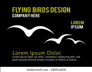 Flying birds silhouette vector, birds illustration.