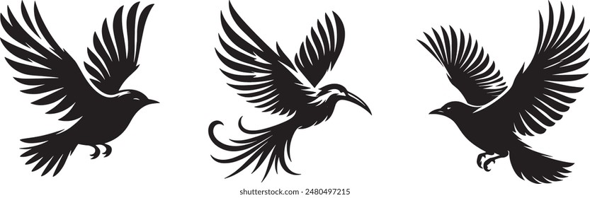 Flying Birds Silhouette Vector Illustration