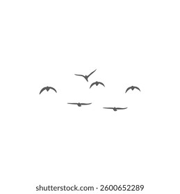 Flying Birds Silhouette. Vector Illustration. 