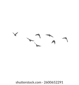 Flying Birds Silhouette. Vector Illustration. 