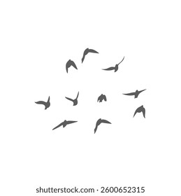 Flying Birds Silhouette. Vector Illustration. 