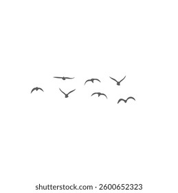 Flying Birds Silhouette. Vector Illustration. 