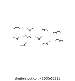 Flying Birds Silhouette. Vector Illustration. 
