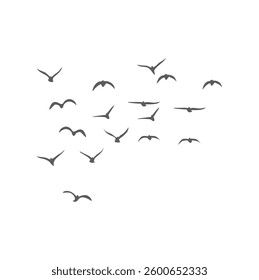 Flying Birds Silhouette. Vector Illustration. 