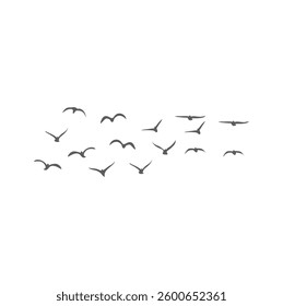Flying Birds Silhouette. Vector Illustration. 