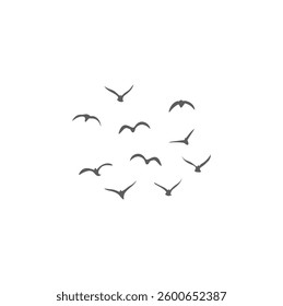 Flying Birds Silhouette. Vector Illustration. 