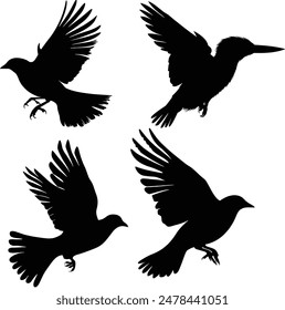 Flying Birds Silhouettes, Flying Birds Clip Arts, Flying Birds, Flying Birds Printable, Bird Silhouette
