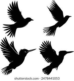 Flying Birds Silhouettes, Flying Birds Clip Arts, Flying Birds, Flying Birds Printable, Bird Silhouette
