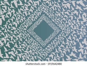 Flying birds silhouettes on white background. Vector illustration. isolated bird flying. tattoo design.