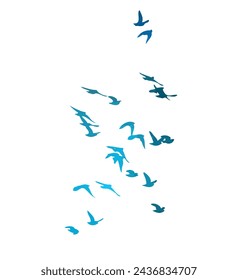 Flying birds silhouettes on white background. Vector illustration. isolated bird flying. tattoo design.