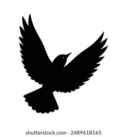 Flying birds silhouettes on white background. Vector illustration. 