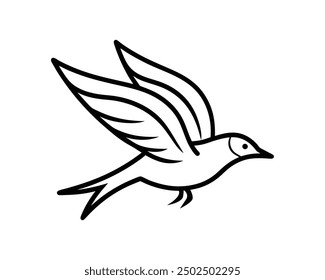 Flying birds silhouettes on white background. Vector illustration. isolated bird flying.