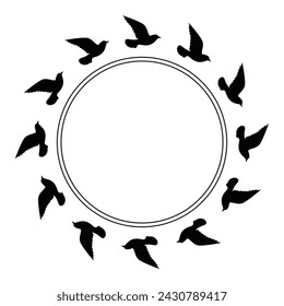 Flying birds silhouettes pattern wallpaper. Vector illustration. isolated bird flying. tattoo design. template for card, package, and wallpaper.