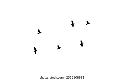 Flying birds silhouettes And Vector illustration.