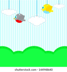 Flying birds in the sky