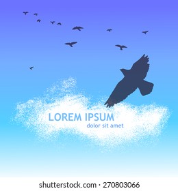 flying birds in the sky. Vector