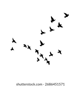 The flying birds vector beautifully captures elegance, smooth motion, natural freedom, and the graceful rhythm of flight.

