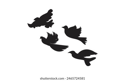 Flying Birds Vector And Illustration. 