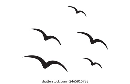 Flying Birds Vector And Illustration. 
