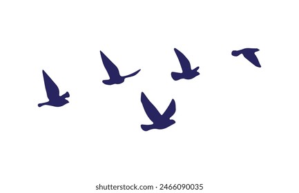 Vector E Ilustración De Aves Voladoras. 