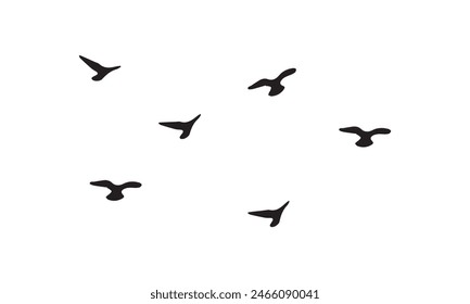Vector E Ilustración De Aves Voladoras. 