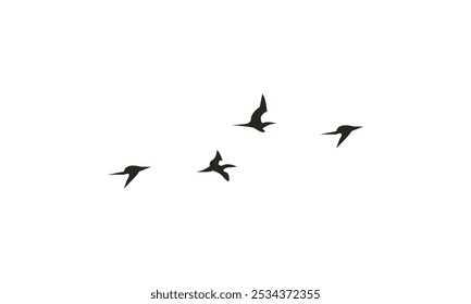 Flying Birds Vector Illustration Collection. 
