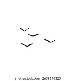 Flying birds vector illustration isolated on white background.