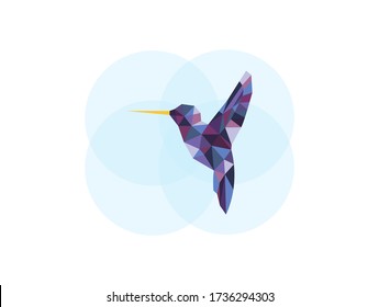 flying birds vector illustration technology logo