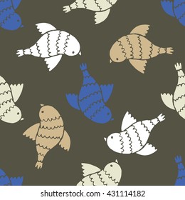 Flying birds vector pattern